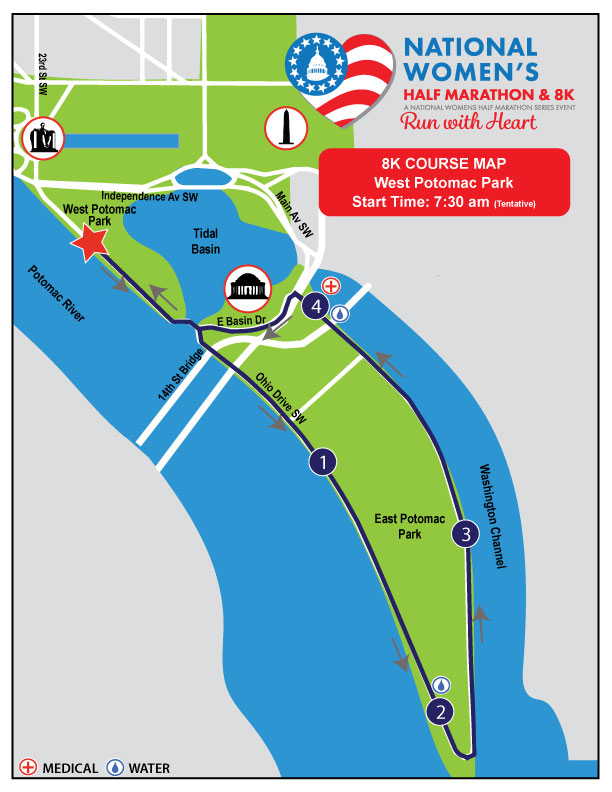 National Women's 8K Course Map